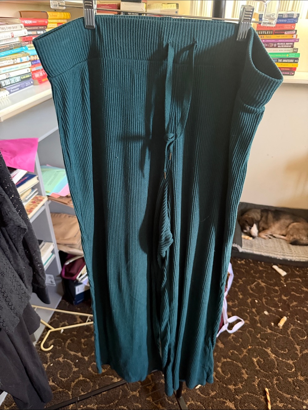 Honeydew USA Ribbed Wide-Leg Jumpsuit in Teal Green